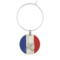 Flag and Symbols of France ID156 Wine Glass Charm