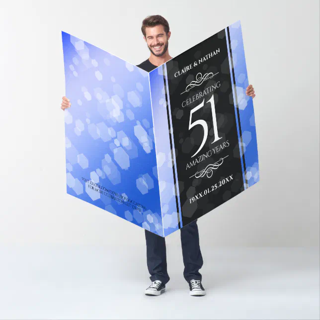 Giant 51st Sapphire Wedding Anniversary Card