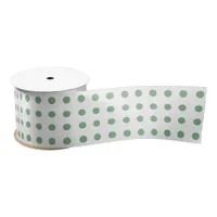 Green and White Polka Dot Pattern  Satin Ribbon