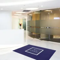 Navy Blue Business Logo Rug