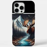 Moose & Mountain Night iPhone 16 Pro Max Case