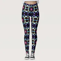 Neon Starburst Kaleidoscope Leggings