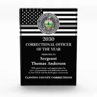 Correctional Officer Of The Year Department Logo Acrylic Award