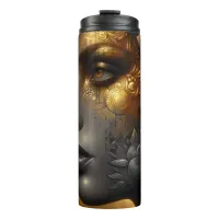 Pretty Woman in Gold Ethereal Thermal Tumbler