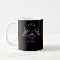 Embrace Goth Skeleton Heart Artistic Style Coffee Mug
