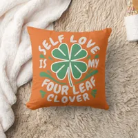  Self Love Four Leaf Clover Throw Pillow 