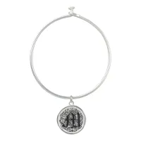 Monarchia "M" Font Bangle Bracelet & Round Charm