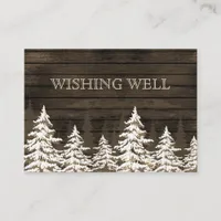 Barnwood Rustic Pine trees, winter wishing well Enclosure Card