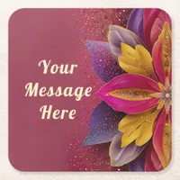 Thank you favor wedding square paper coaster