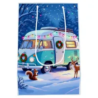 Woodland Creatures and Retro RV Camper Medium Gift Bag