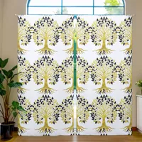 Tree Of Life Motif Symbolic Statement Boho Modern Blackout Curtains