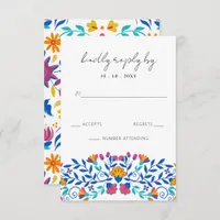 Vibrant Mexican Floral Fiesta Wedding RSVP Card