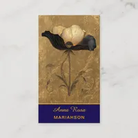 *~* AP98 Elegant Flower Gold 3  Vintage  QR  Business Card