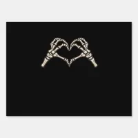 Skeleton Hand Hearts Design Sign