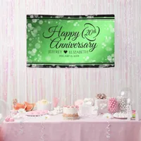 Elegant 20th Emerald Wedding Anniversary Banner