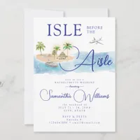 Tropical Island Palm Tree Destination Bachelorette Invitation