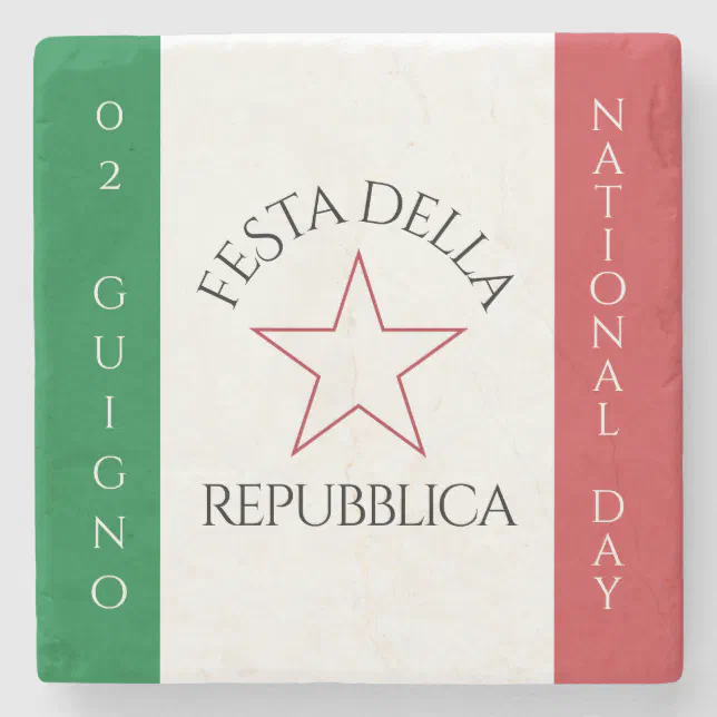 Festa della Repubblica National Day of Italy Flag Stone Coaster