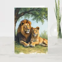Lion and Lioness | Happy Anniversary Love Card