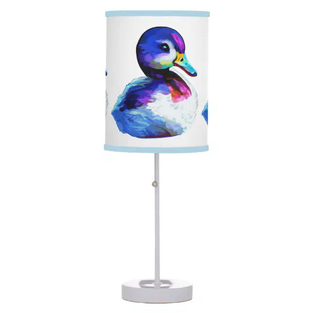 Cute small watercolor duckling table lamp