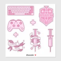 Support Main Pink Gamer Sticker Pack