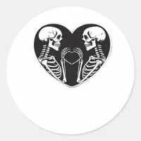 Skeleton Heart Hands Sign Halloween Costume Retro  Classic Round Sticker