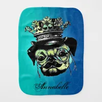 Pog Dog - Aqua Graphic Illustration Burp Cloth