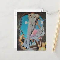 Surreal Legs in Lace and Heels Collage with Angels Postcard