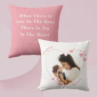 Happy Heart Custom Photo Throw Pillow