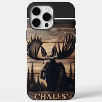 Custom Moose Wood Art iPhone 16 Pro Max Case