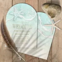 Sea Foam Beach Wedding Arch ID837 Invitation