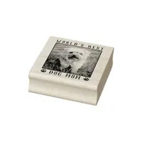 World's Best Dog Mom Paw Prints Pet Photo Frame Rubber Stamp