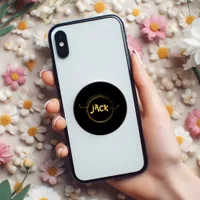 Gold Luxury Initial Circle Popgrip PopSocket 