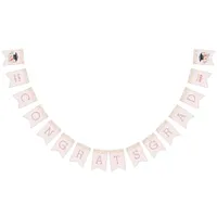 Graduation Cap | Elegant Pink Floral Graduation Bunting Flags