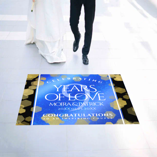 Elegant 9th Lapis Lazuli Wedding Anniversary Floor Decals