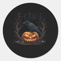 Caw-F's Spooky Pumpkin Halloween Classic Classic Round Sticker