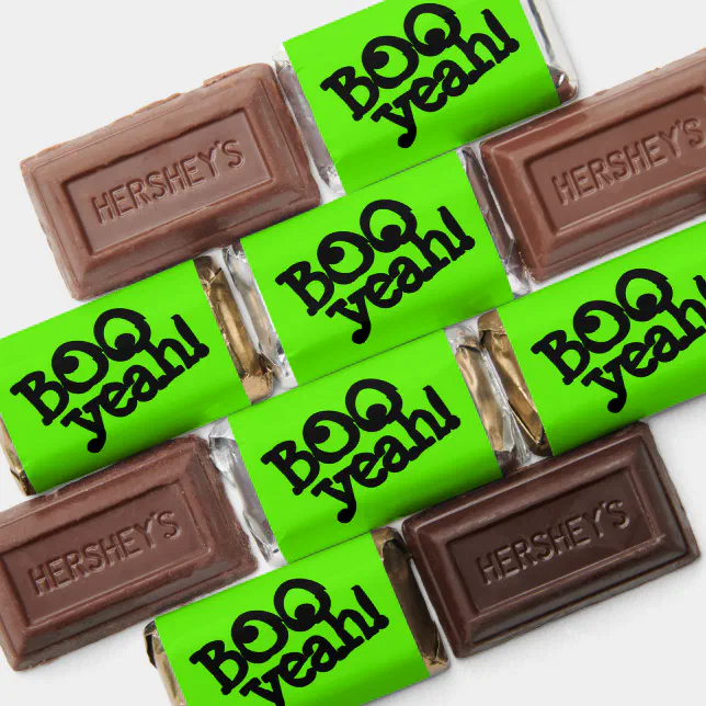 Funny Lime Green Booyeah! Crossed Eyes Halloween Hershey's Miniatures