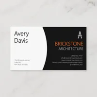 Modern Black Orange Architecture International Business Card