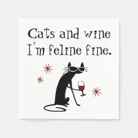 Cats and Wine Feline Fine Wine Pun with Cat