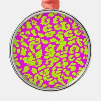 Abstract Cheetah Spots Colorful Metal Ornament
