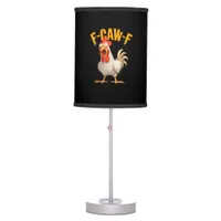 Funny F-Awk-F Chicken F-Caw-F Rooster Pun Retro Vi Table Lamp