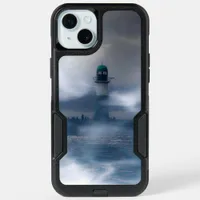 Lighthouse in the storm - Baltic Sea iPhone 15 Plus Case