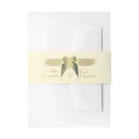 Art Deco Butterfly Monogram Golden Wedding Invitation Belly Band