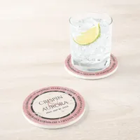 Elegant 37th Alabaster Wedding Anniversary Coaster