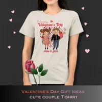 Cute Couple Happy Valentine light T-Shirt Tri-Blend Shirt