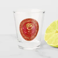 Chinese Zodiac Snake Red/Gold ID542 Shot Glass