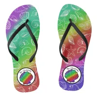 Clambake Rainbow Clam Shellfish Pattern Flip Flops