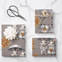 Cute Wedding Rabbit Couple  Wrapping Paper Sheets