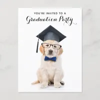  Personalized Cute Puppy Dog Graduate Graduation   Invitation Postcard