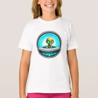 Extra Terrestrial Alien Flying a UFO T-Shirt