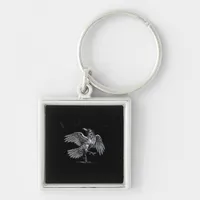Crow, F-Caw-F Funny Bird Moon Gothic Adult Humor C Keychain
